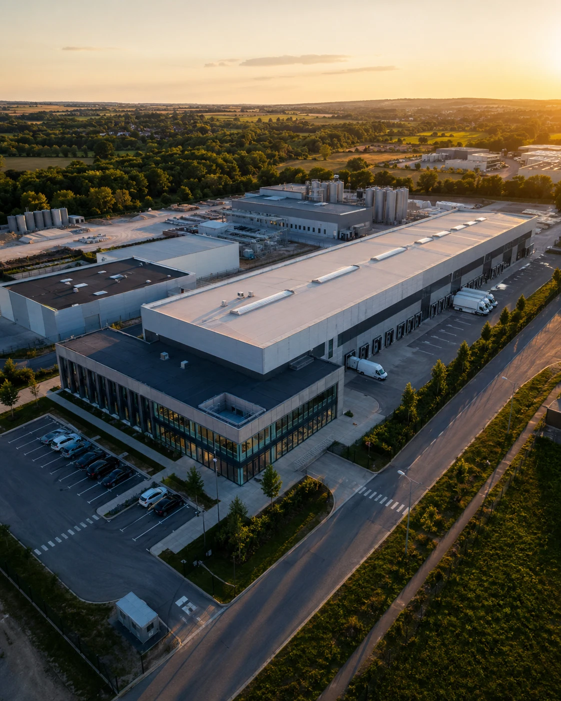 Vue aérienne d'un site industriel